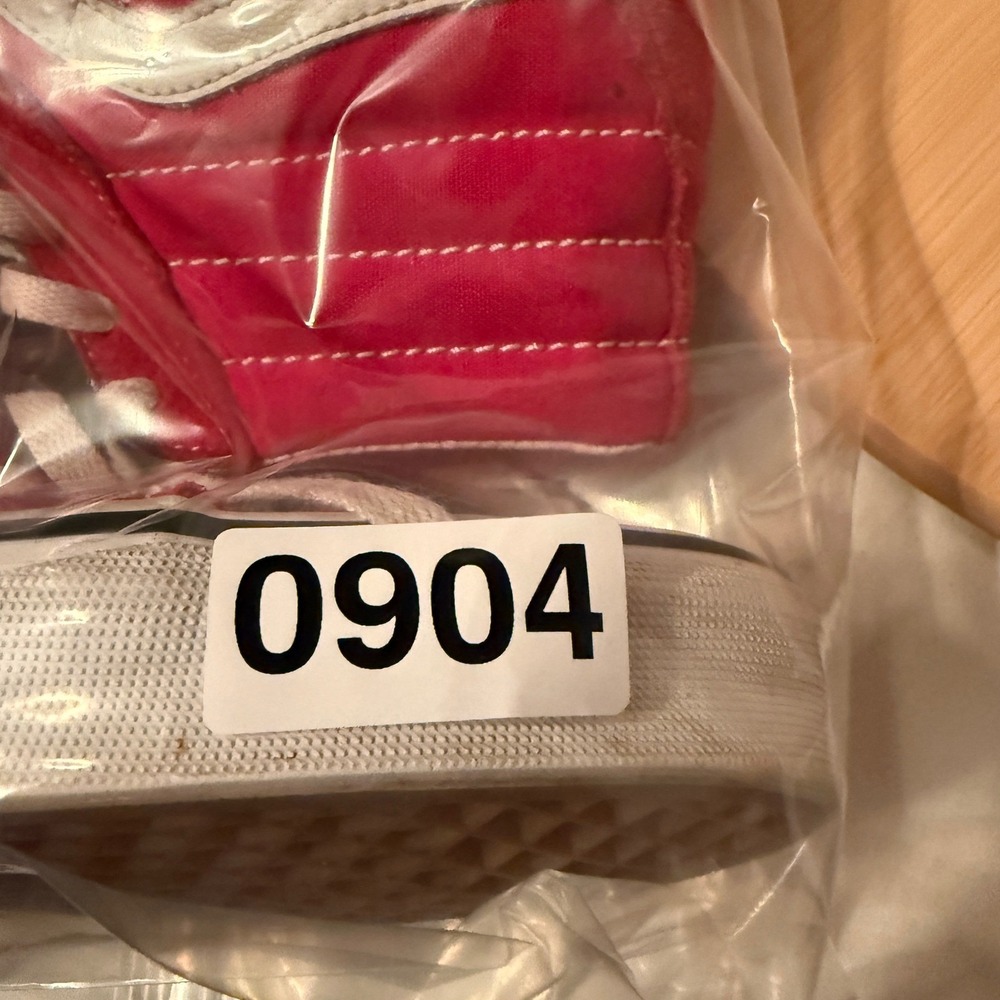 Vans Sk8-Hi Red White Suede Canvas High Top Skate Shoes Mens 8 Womens 9.5 721356 - Picture 8 of 8